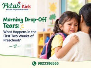 child crying at preschool drop-off